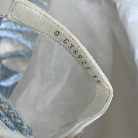 Chanel cord blue white chain charm sandal rope flats sz 39 with box $1425 - Picture 9 of 10